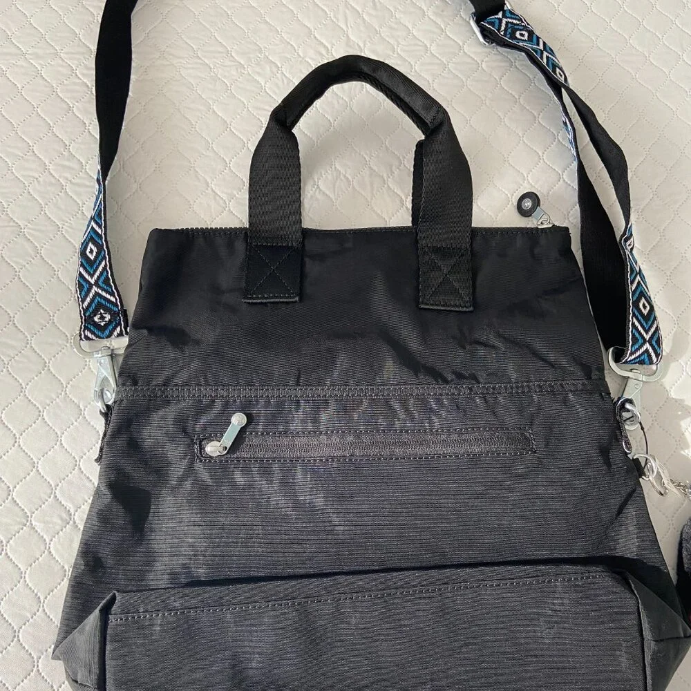 Kipling Eleva Convertible Crossbody Shoulder Bag Tote Black New With Tags (NWT)